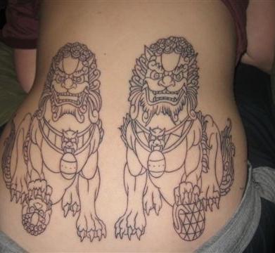japanese fu lion tattoo