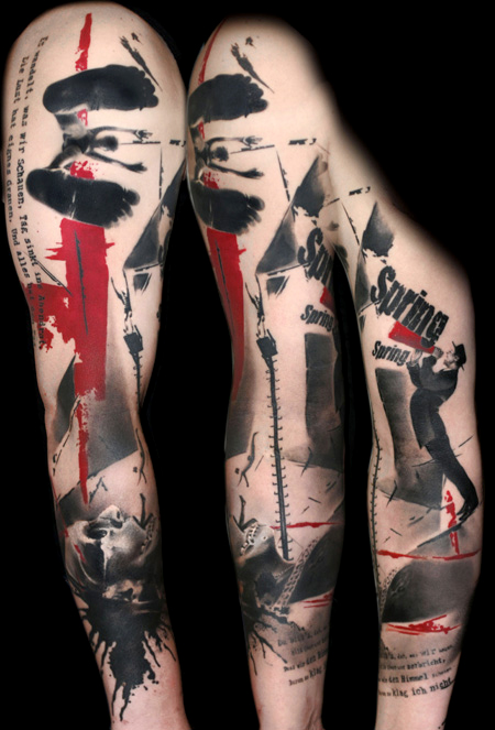 road to dreams in trash polka style tattoo by enhancertattoo on DeviantArt