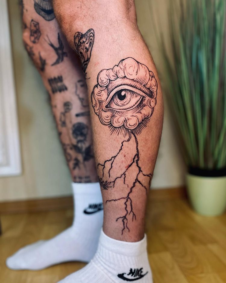 eye in the clouds | Small hand tattoos, Cloud tattoo, Sky tattoos