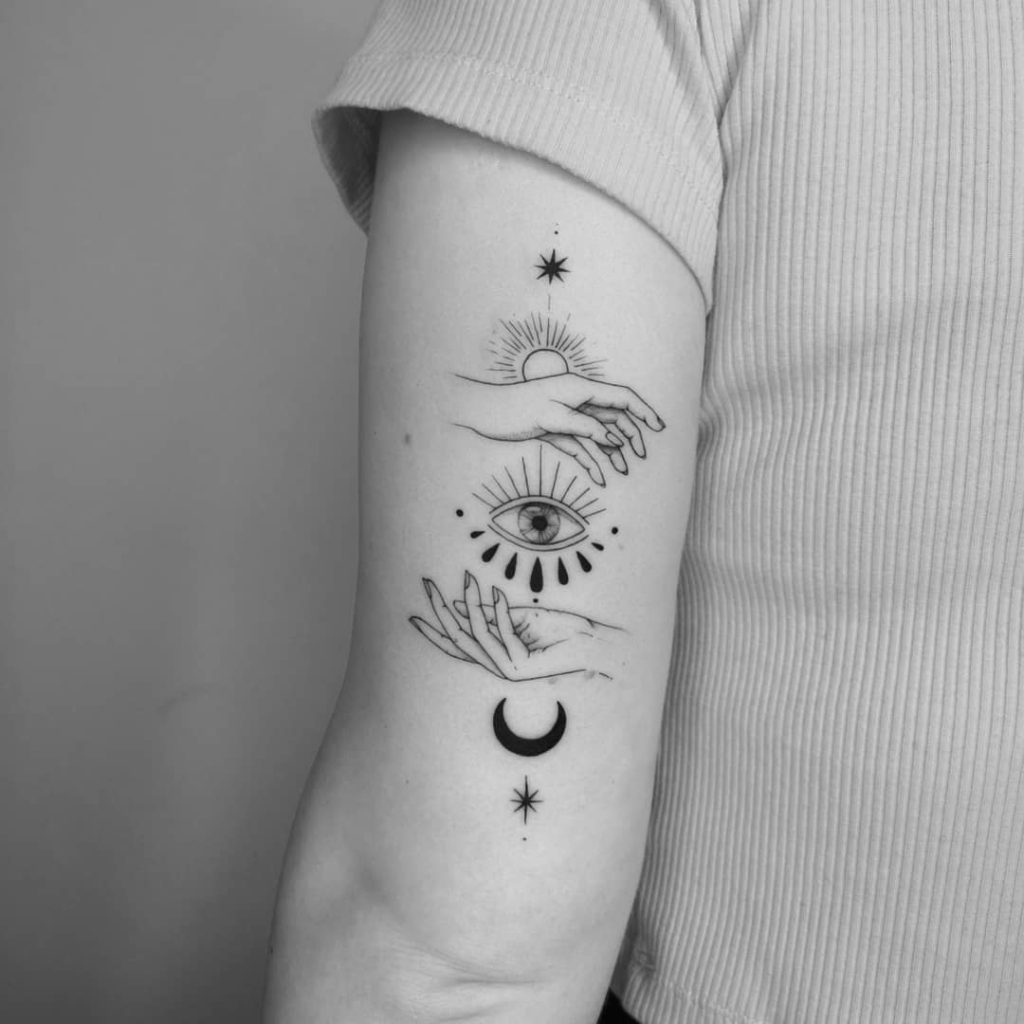 Evil eye tattoo by tattooist Bongkee - Tattoogrid.net