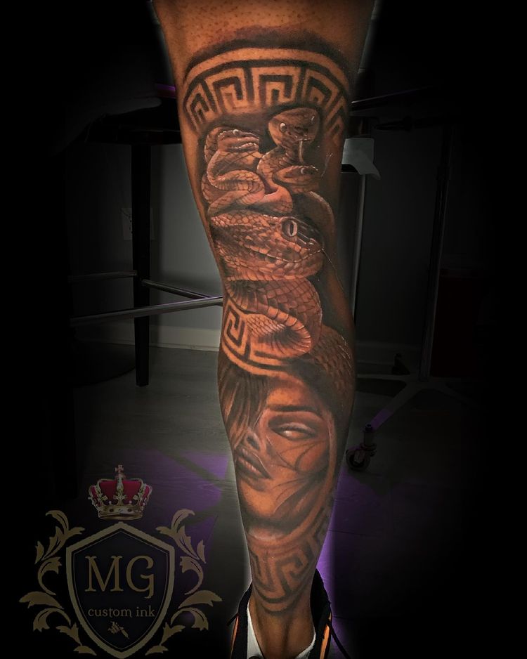 thigh tattoos medusa - Lemon8 Search